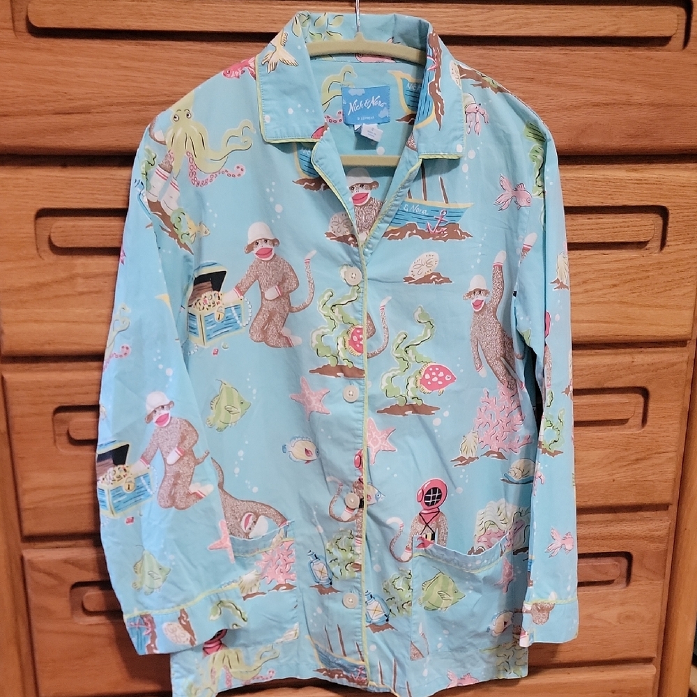 Sock Monkey Pajama Top